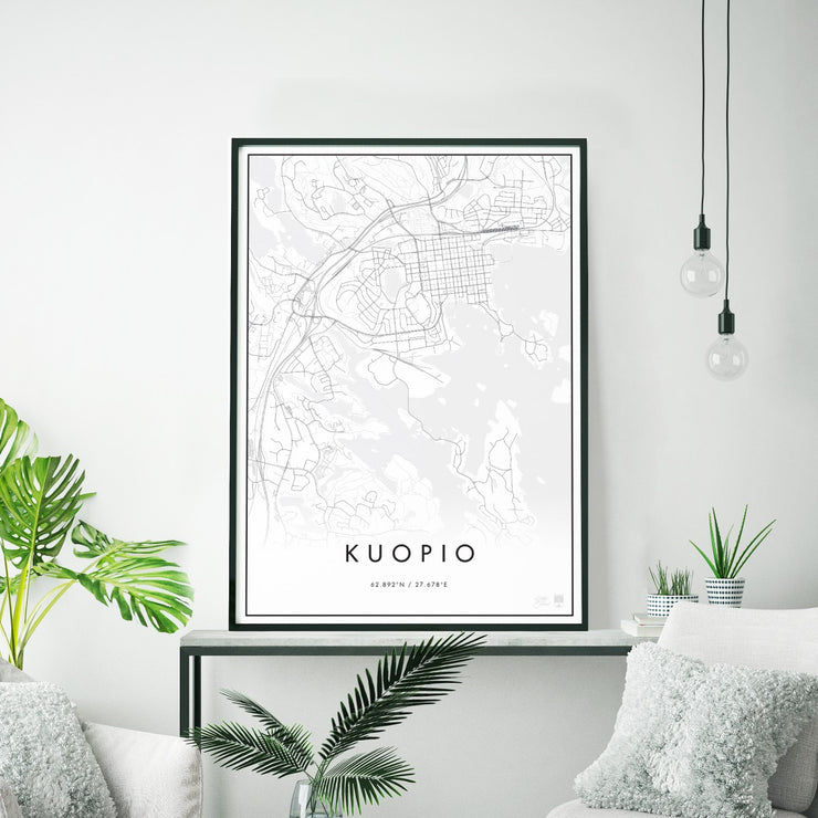 Minimalistinen Kuopio Kaupunkijuliste - Påster
