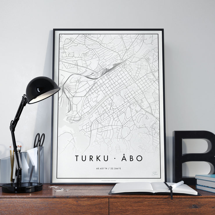 Minimalistinen Turku Kaupunkijuliste - Påster