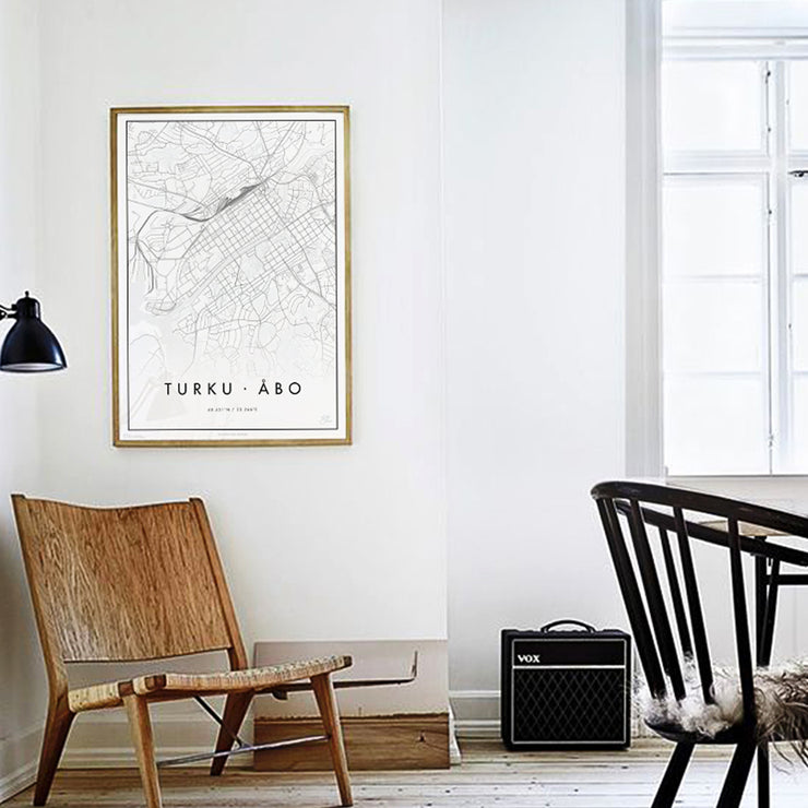 Minimalistinen Turku Kaupunkijuliste - Påster