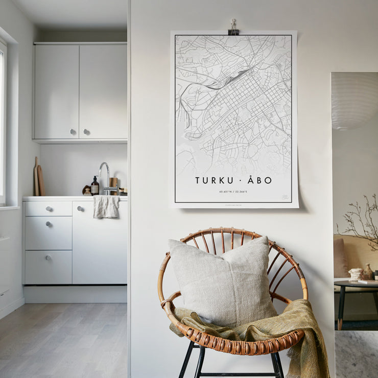 Minimalistinen Turku Kaupunkijuliste - Påster