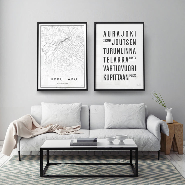 Minimalistinen Turku Kaupunkijuliste - Påster